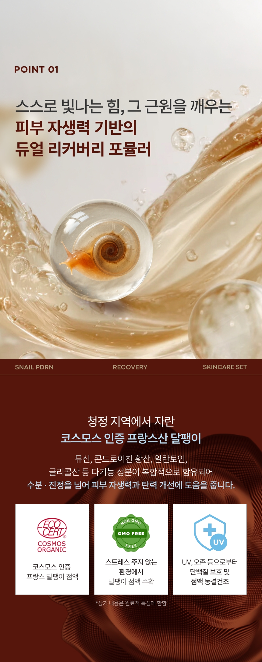 snail pdrn recovery skincare set clinical test
